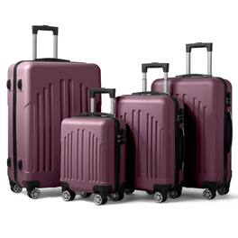 Winado - 16" 20" 24" 28" Trolley Case Luggage Set 4-in-1 ABS Lightweight Hardside Suitcase for Carry On Check-in Business Travel - Purple