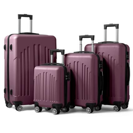 Front. Winado - 16" 20" 24" 28" Trolley Case Luggage Set 4-in-1 ABS Lightweight Hardside Suitcase for Carry On Check-in Business Travel - Purple.