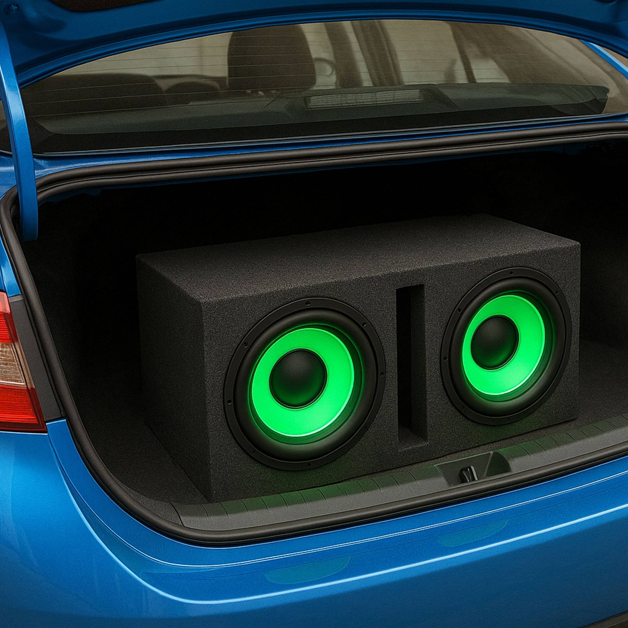 Alt View 3. QPower - Q Power QBASS Dual 10 Inch Heavy Duty Car Audio Subwoofer Enclosure Box - Charcoal Gray.