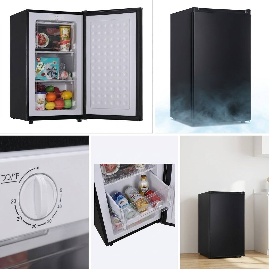Alt View 1. Loheer - 2.8 Cu. Ft. Compact Upright Freezer with -9.4°F Deep Freeze and Mechanical Control - BLACK.