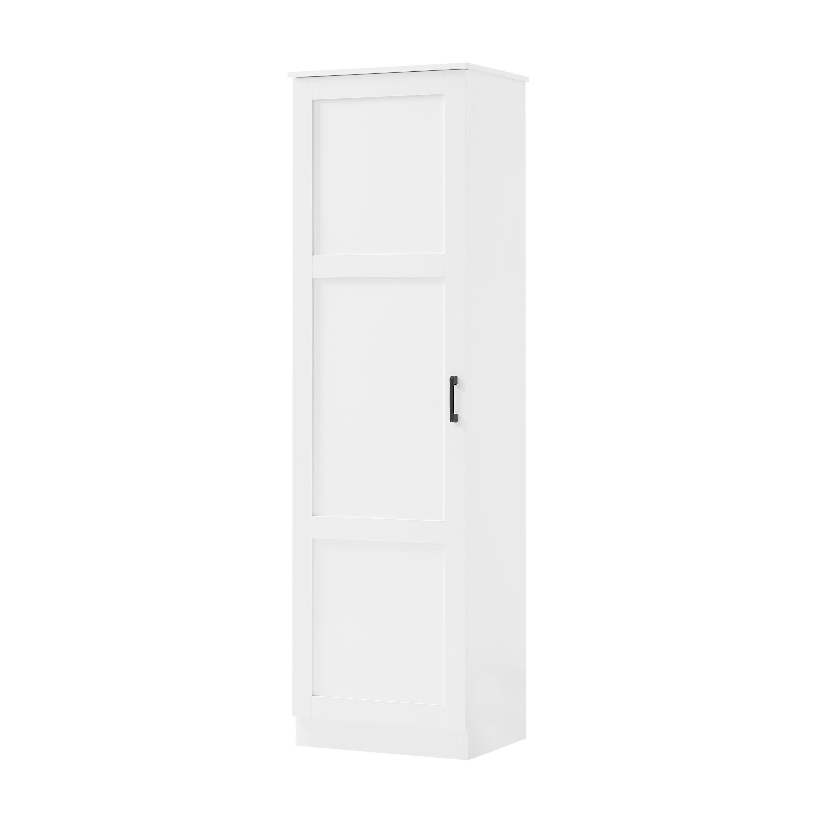 Alt View 7. Loheer - Loheer White Bathroom Storage Cabinet Freestanding Single Door Organizer with Adjustable Shelves for Office MDF - White.