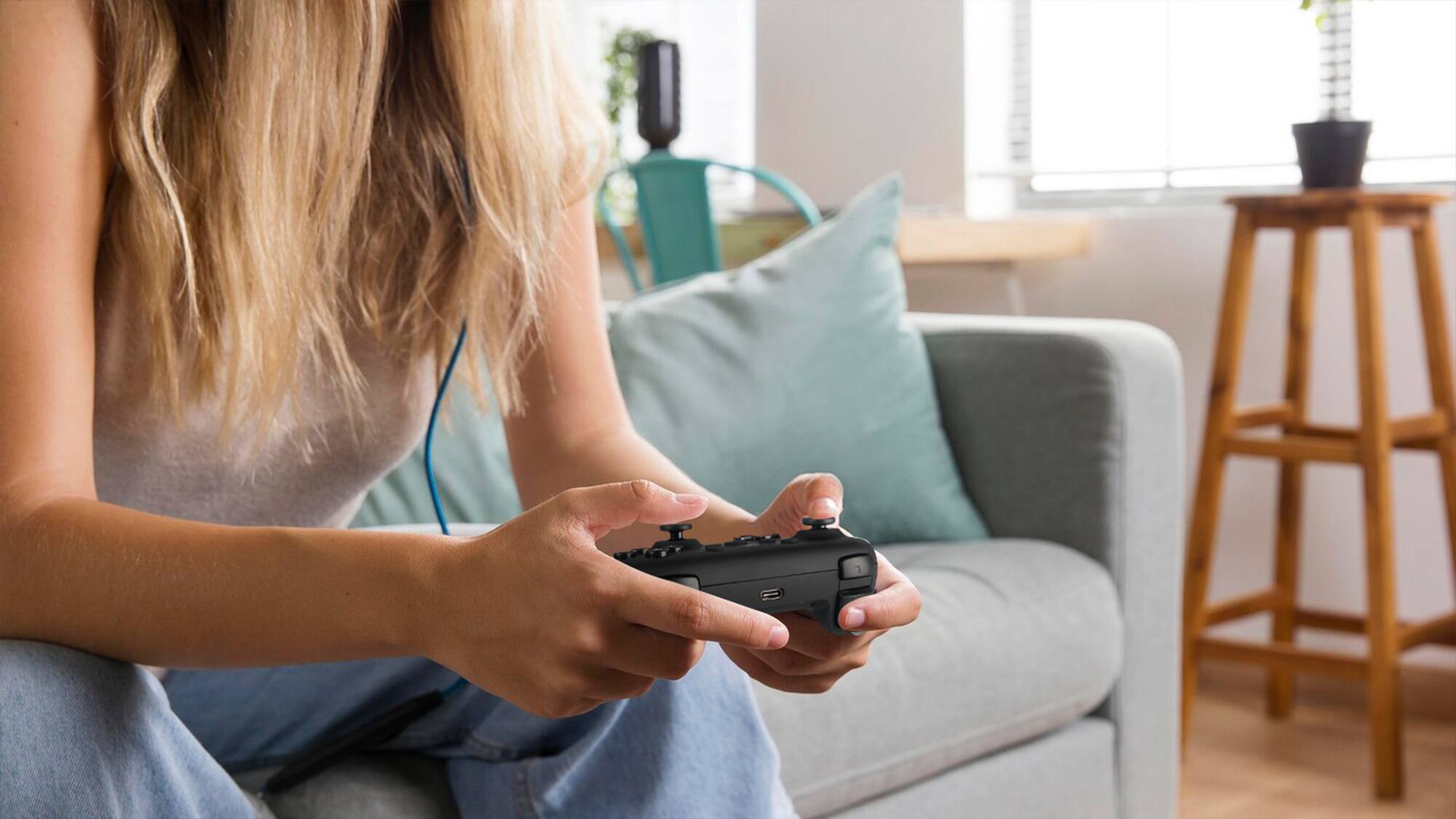 Alt View 7. NEXT - Wireless Rechargeable Pro Controller for Switch 2 & Switch - Midnight - Midnight.