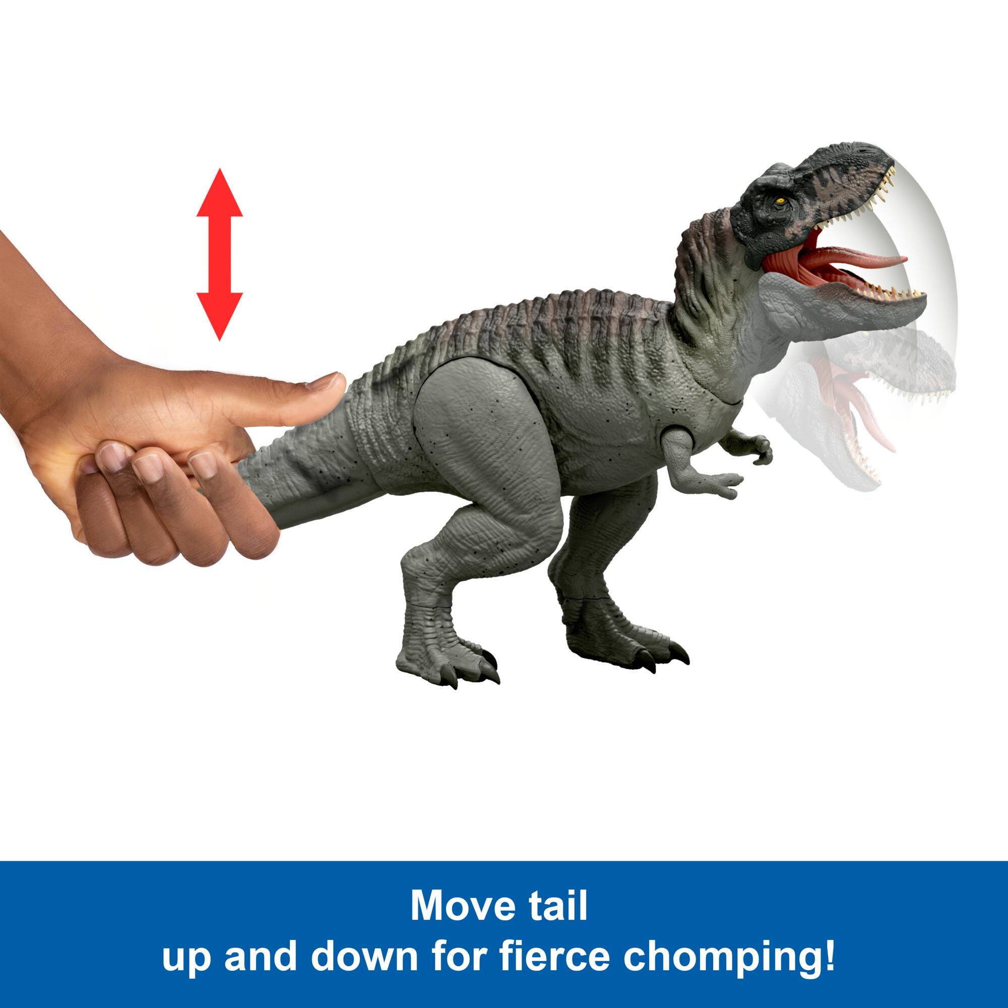 Move tail up and down for fierce chomping!