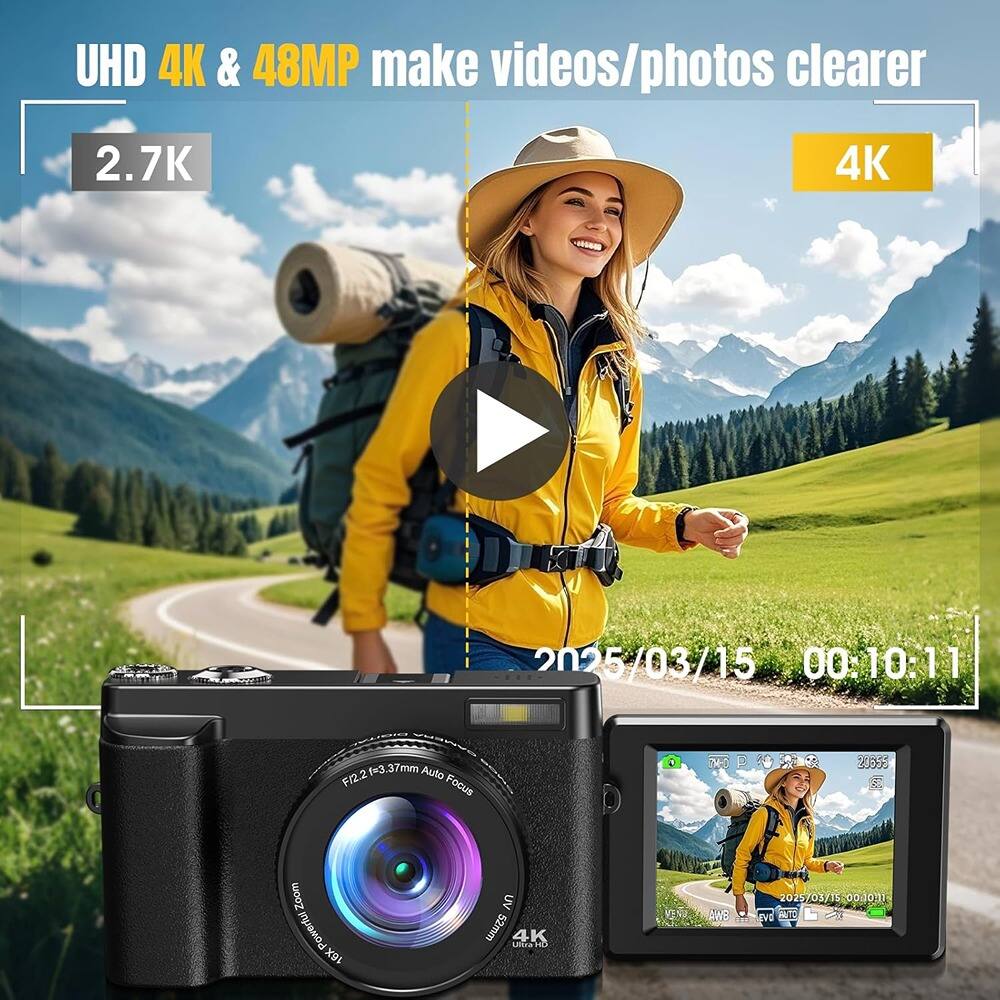 UHD 4K & 48MP make videos/photos clearer

2.7K

4K

2025/03/15 00:10:11

f=3 37mm Auto F/2.2 Focus

16X Zoom

UV 52mm

4K

Ultra HD