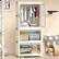 Left. LOVMOR - LOVMOR Metal Pantry Storage Cabinet with Freestanding Cupboard and Retractable Doors,White - White.