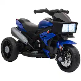 Aosom - 6V Kids Motorcycle Toddler Ride-on Toy, High-Traction Electric Motorbike with F/R Switch, Music, Headlights, Horn