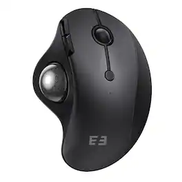 PO3TICJUNKI3 - Trackball Mouse Rollerball Rechargeable Multi Devices Connection Thumb Control Mice Compatible Computers - Wired - Black