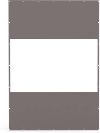 Front. Mondawe - 10'H x 7'W Heavy Duty Outdoor Clear Panel Waterproof PVC Polyester Curtain - Gray.