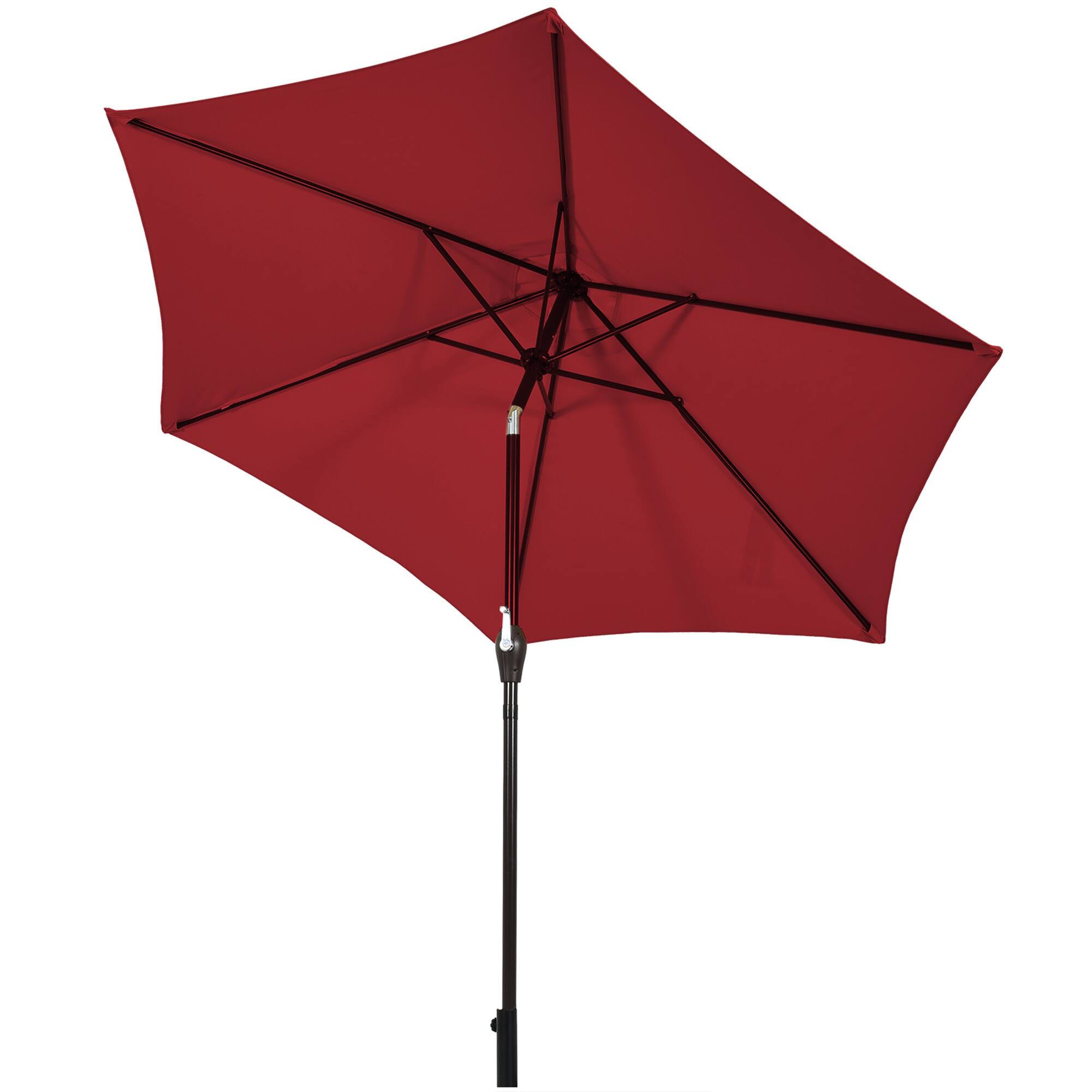 Alt View 4. Gymax - Gymax 10 ft Patio Umbrella Market Table Umbrella Yard Outdoor w/ 6 Ribs Burgundy - Burgundy.