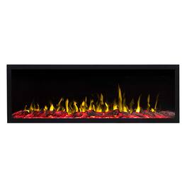 Touchstone Home Products - 60 in. Wall Mounted Recessed Sideline Elite Outdoor Smart Electric Fireplace - Black