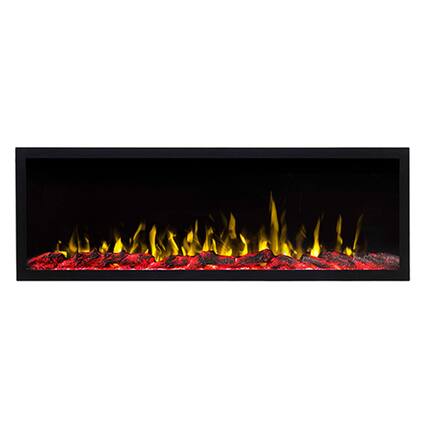 Front. Touchstone Home Products - 60 in. Wall Mounted Recessed Sideline Elite Outdoor Smart Electric Fireplace - Black.