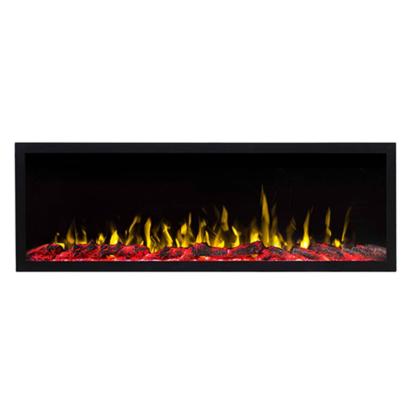 Front. Touchstone Home Products - 60 in. Wall Mounted Recessed Sideline Elite Outdoor Smart Electric Fireplace - Black.