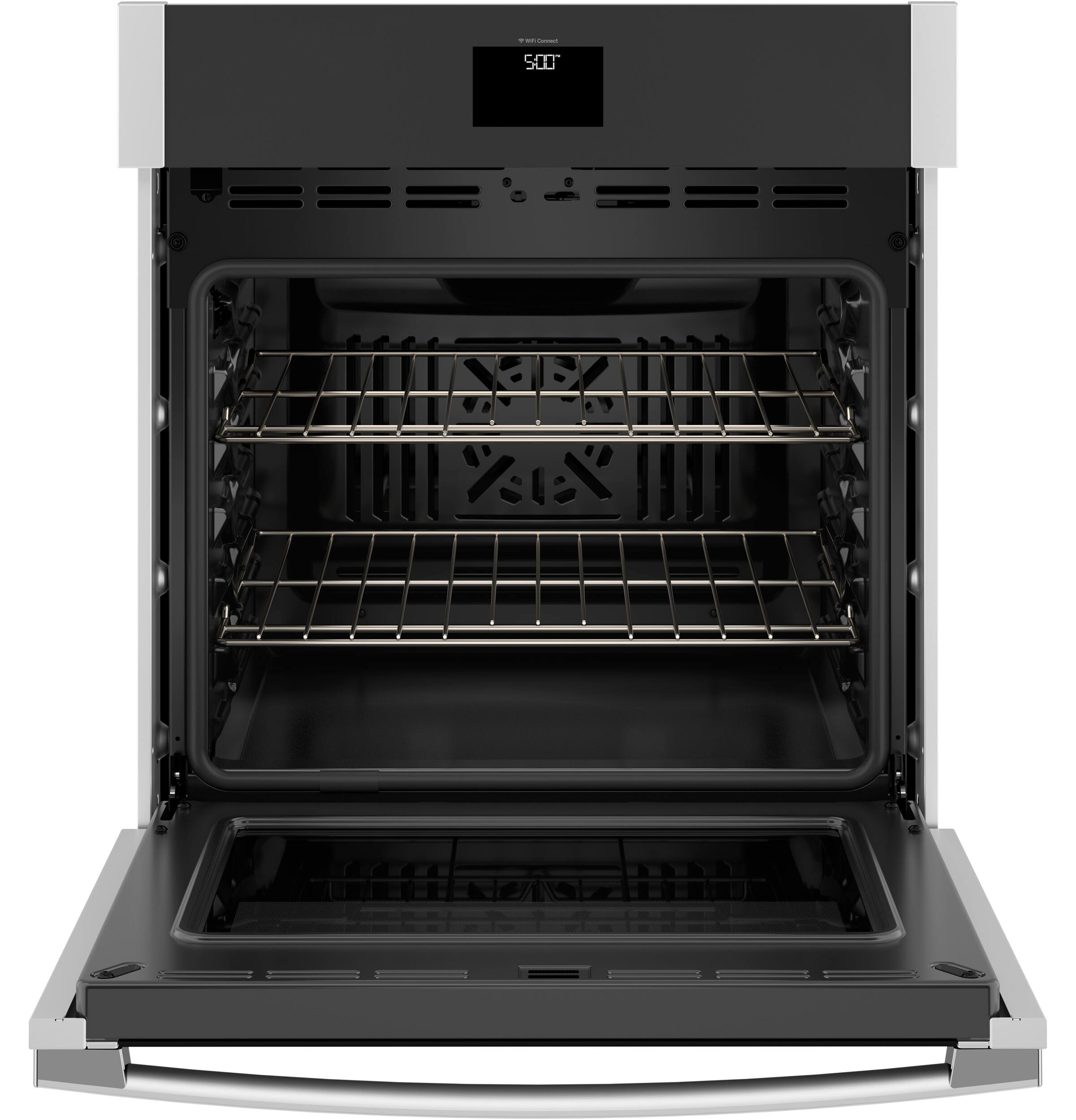 Alt View 2. GE - 27" Smart Built-In Single Electric Convection Wall Oven with Self-Clean, Steam Clean, and No Preheat Air Fry - Stainless Steel.