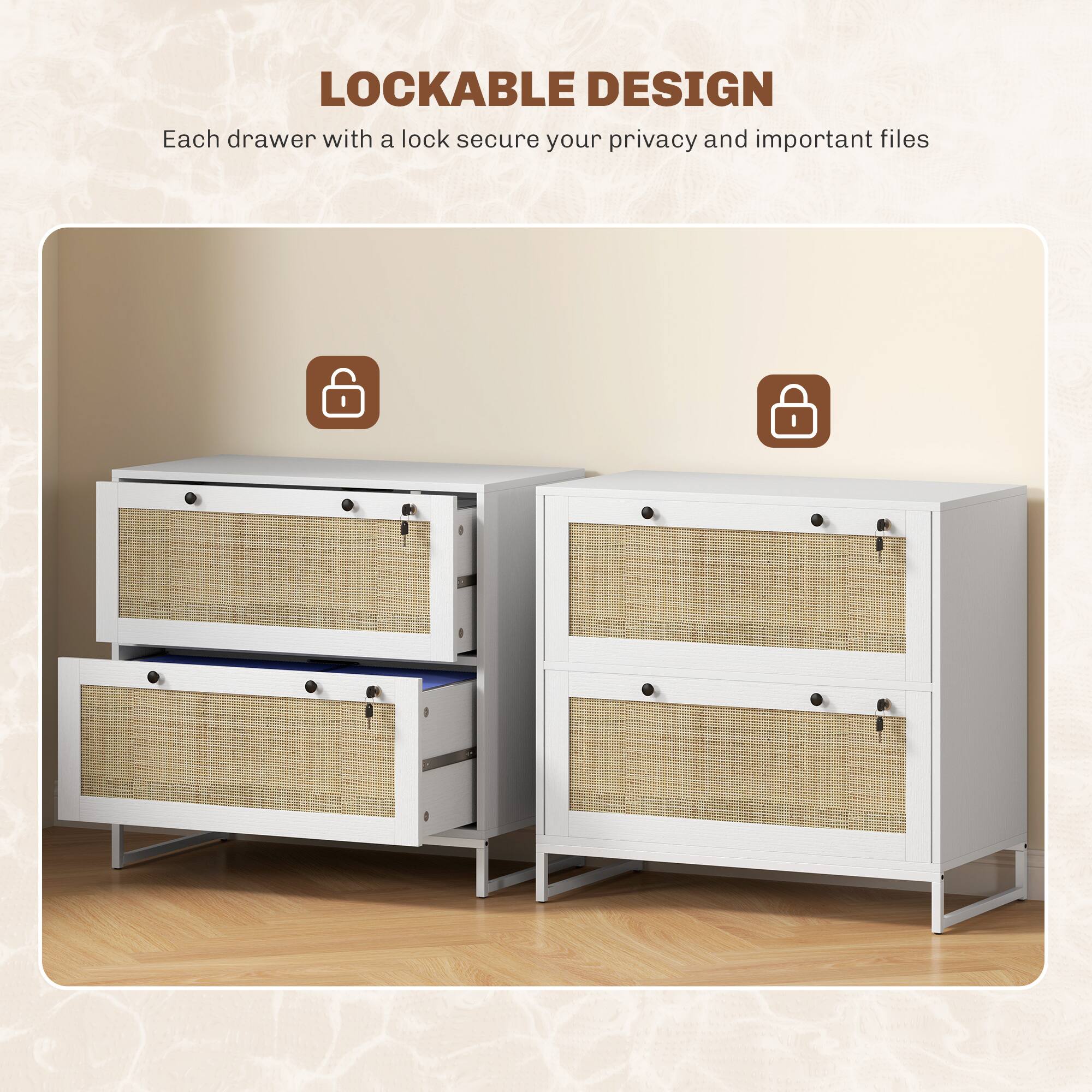 LOCKABLE DESIGN
Each drawer with a lock secure your privacy and important files