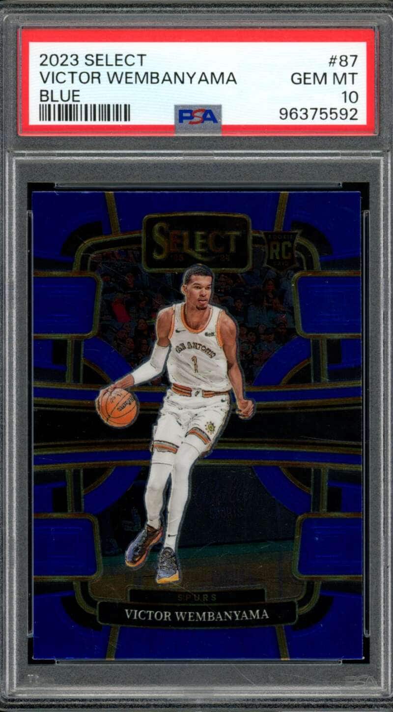 Topps - Victor Wembanyama Rookie Card 2023-24 Select Blue #87 PSA 10