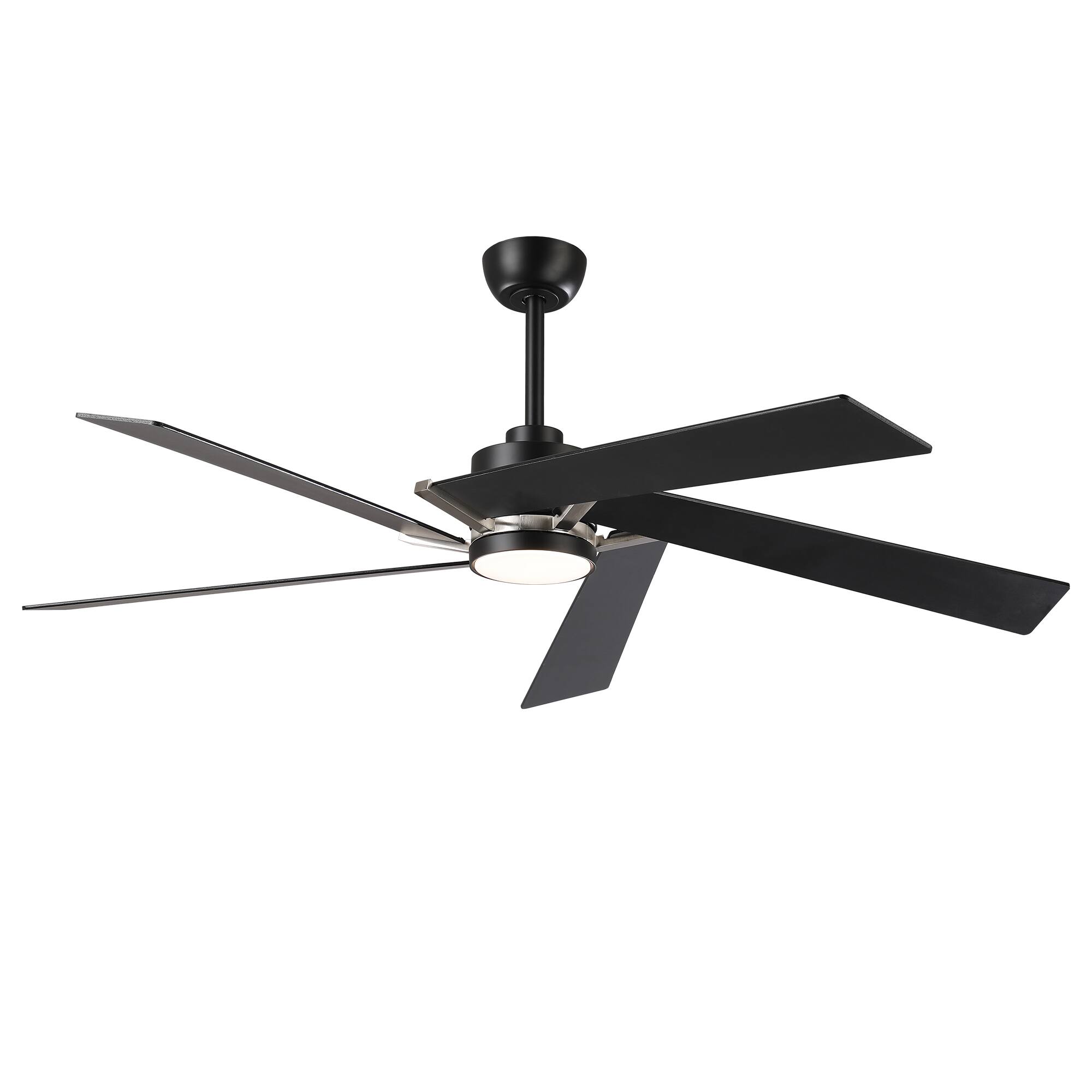 Alt View 6. Parrot Uncle - 60" Modern Black LED Ceiling Fan with Remote Control and Reverible Blades - Black.