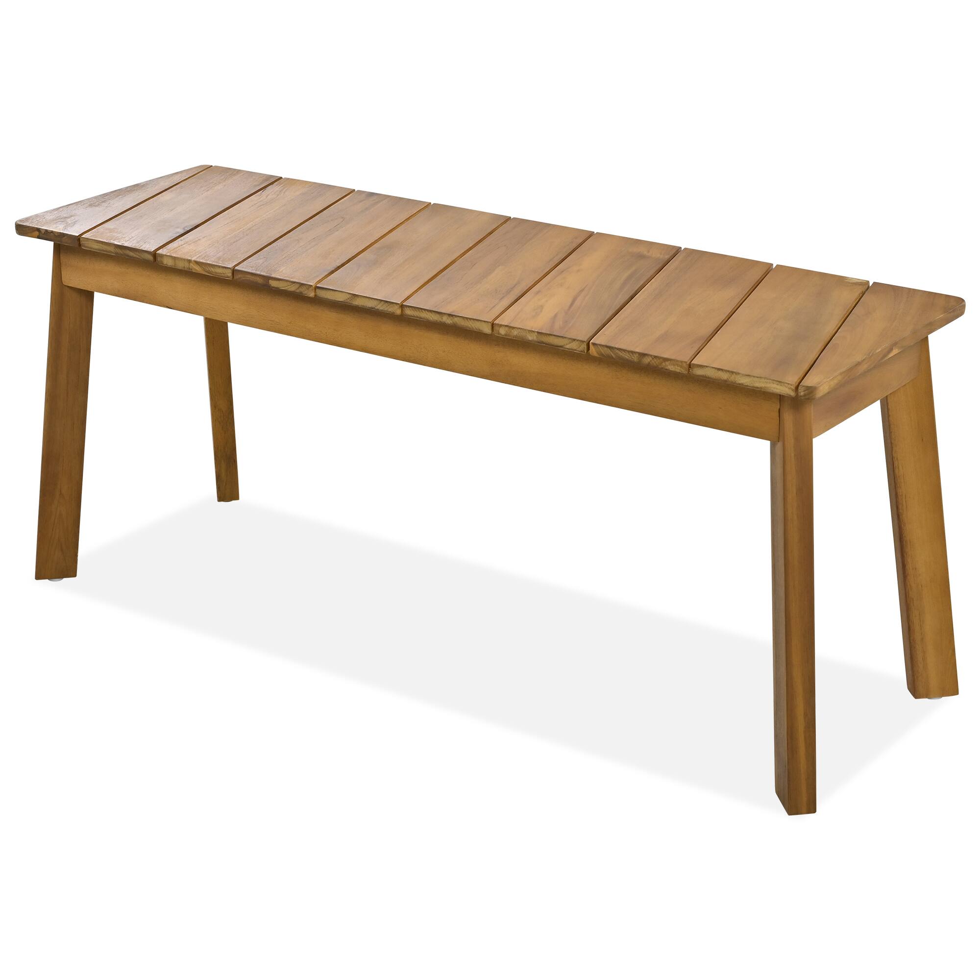 Alt View 1. Mondawe - 3 Pieces Acacia Wood Table Bench Dining Set - Natural.