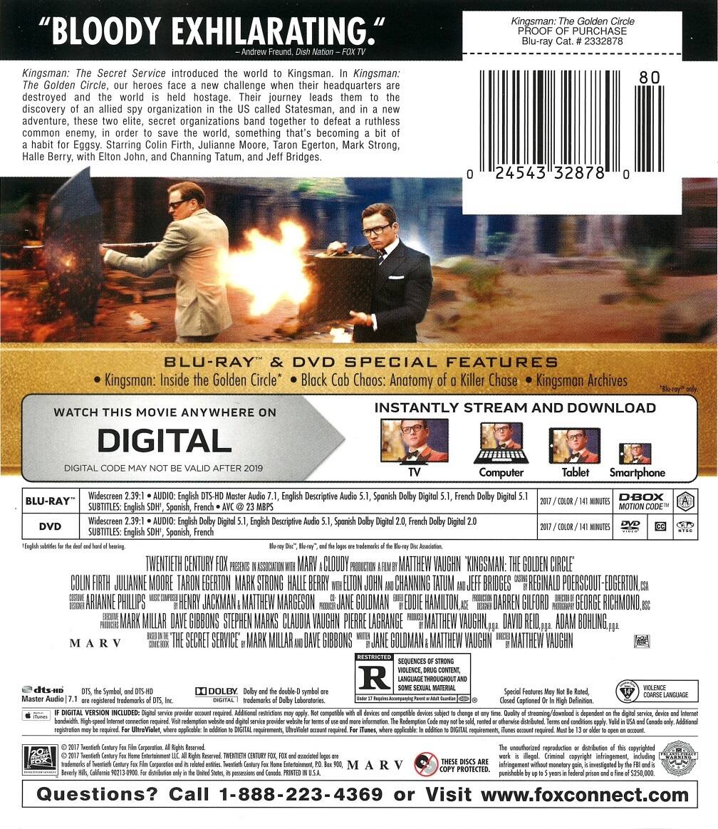 Alt View 1. Kingsman: The Golden Circle   - BLU-RAY.