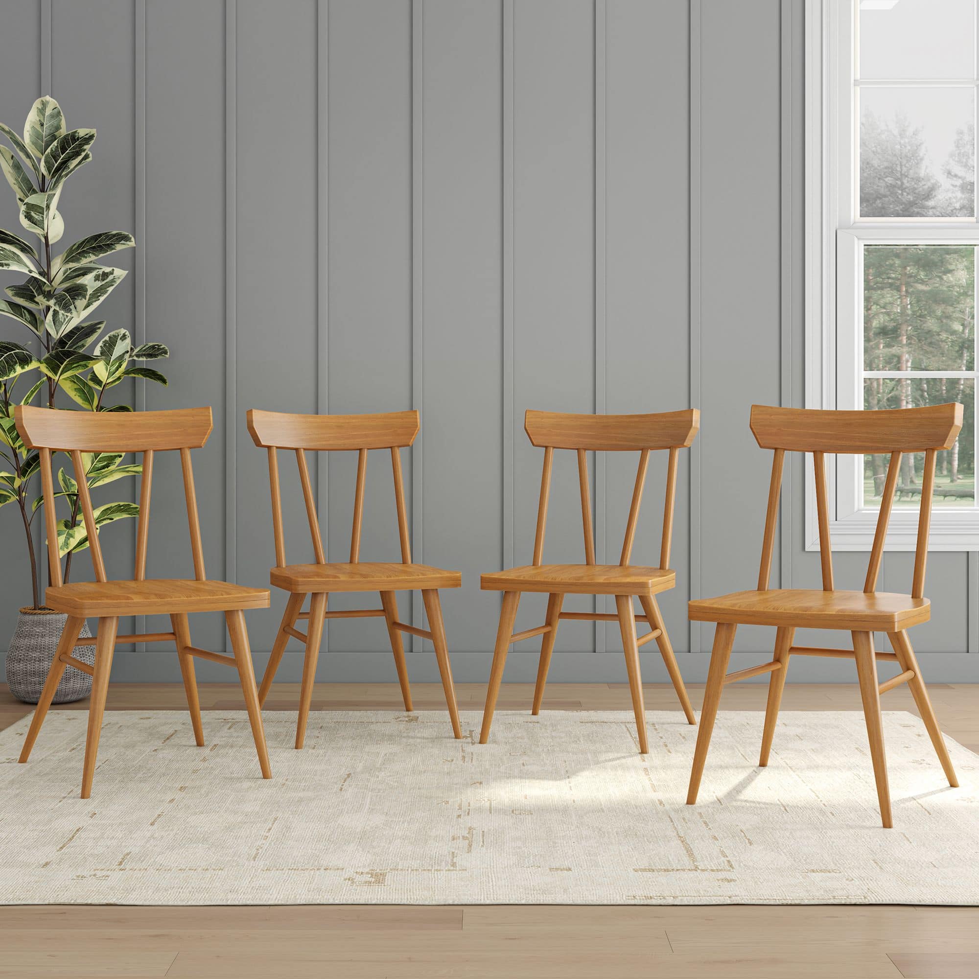 Plank+Beam - Two 2-Packs of the Windsor Dining Chair - Pecan