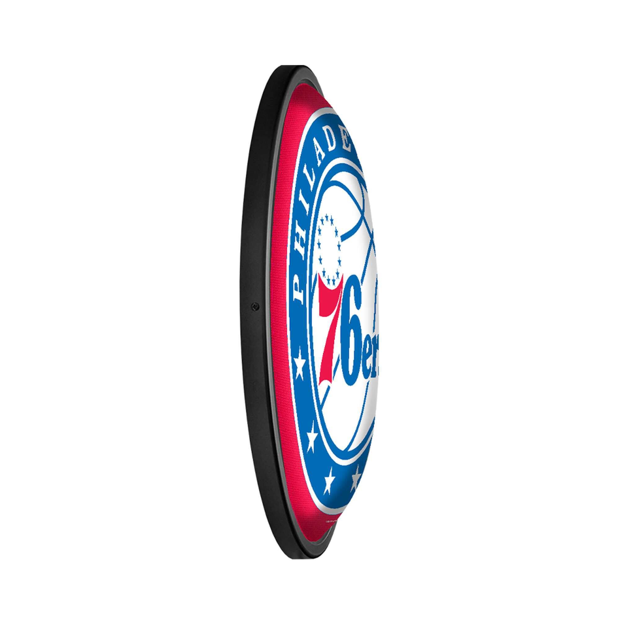 Alt View 2. The Fan-Brand - Philadelphia 76ers 18'' Round Slimline Illuminated Wall Sign - Multicolor.