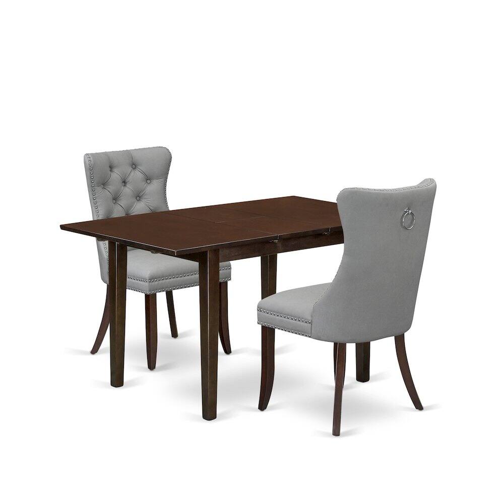 Back. East West Furniture - 3 Piece Kitchen Table Set - Red.