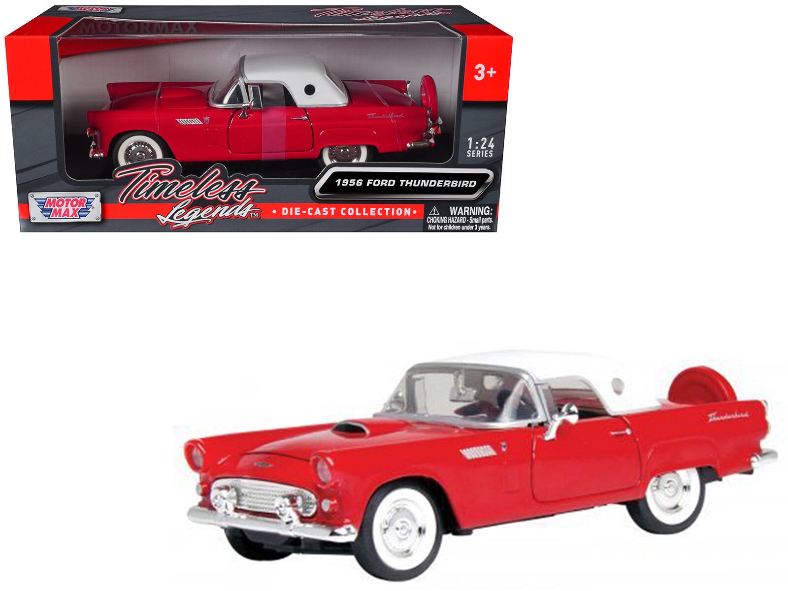 1956 Ford Thunderbird Red 1/24 Diecast Car Model by Motormax price history on PriceWatchPro