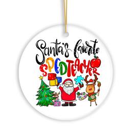 OrnamentallyYou - Santas Favorite Special Education Teacher Christmas Ornament Children with Autism Gift - Multi-colored