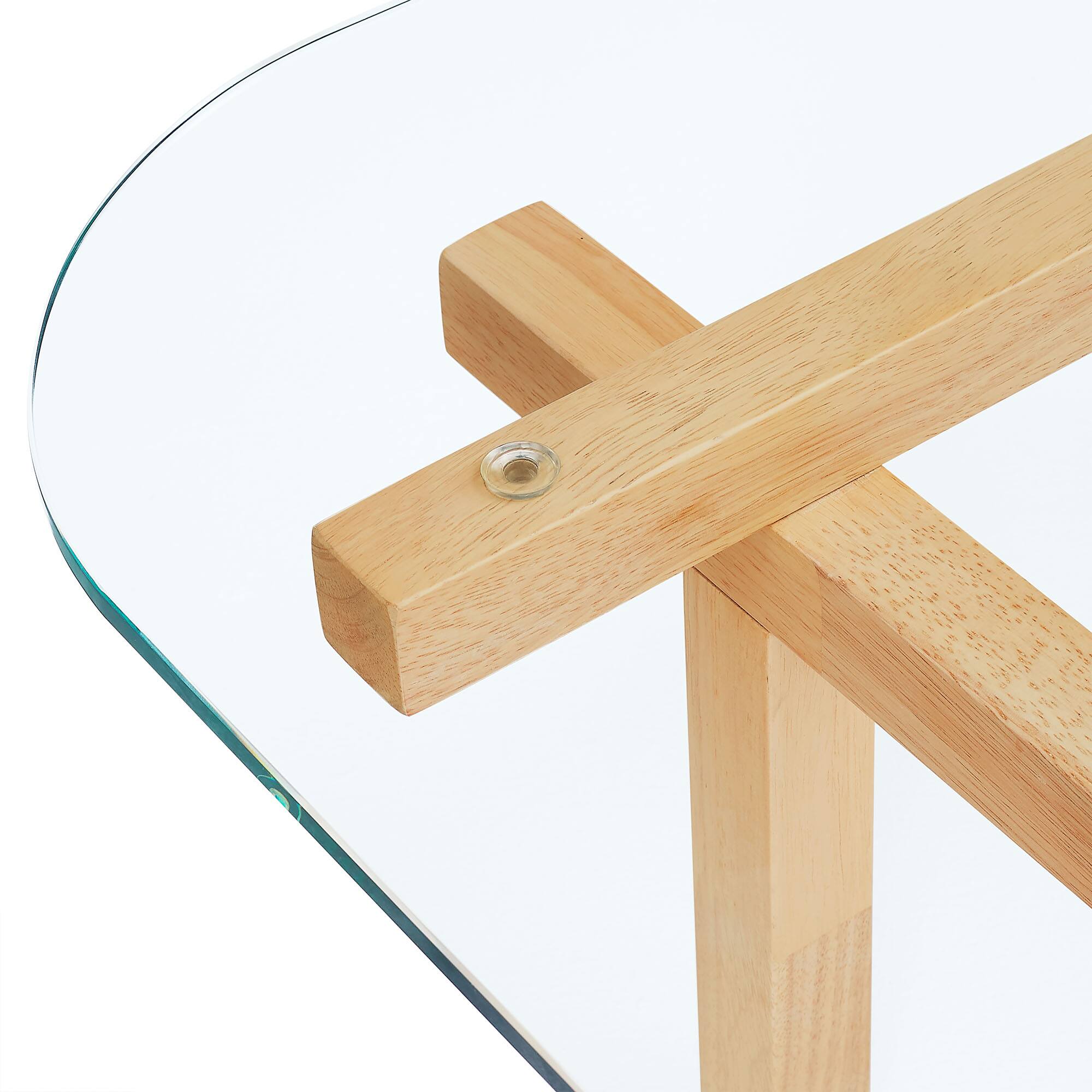 Alt View 4. Modway - Isby 35 Inch Tempered Glass Coffee Table by Modway - Oak.