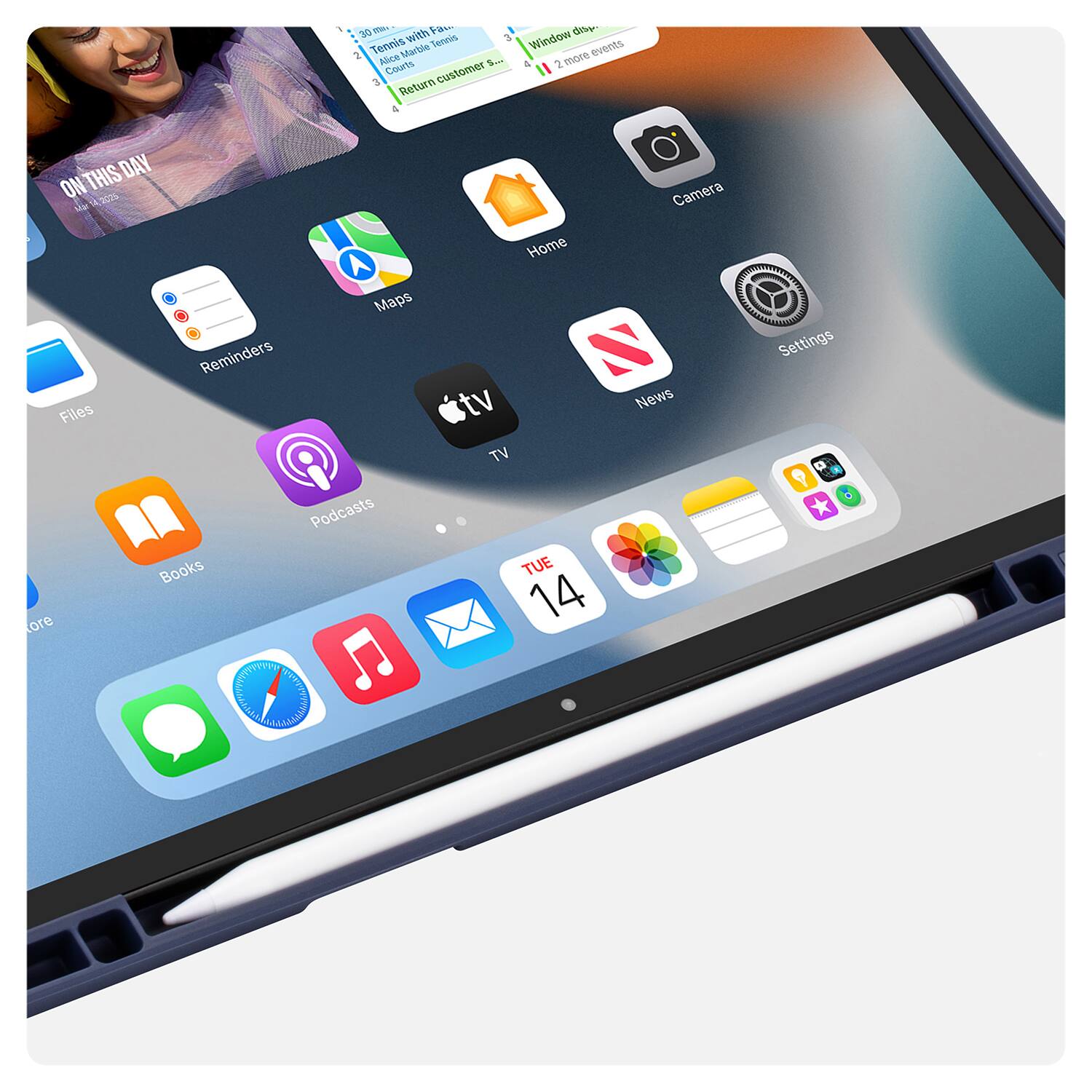 30 mins with Fa Ternks Tennis 3 Alica Marbie Courts S. Return customer... 2 more events. THIS DAY ON 1,20% M Maps Reminders Files Podcasts Books ore PY KALAAM Home tv TV TUE 14 Camera Settings News P *