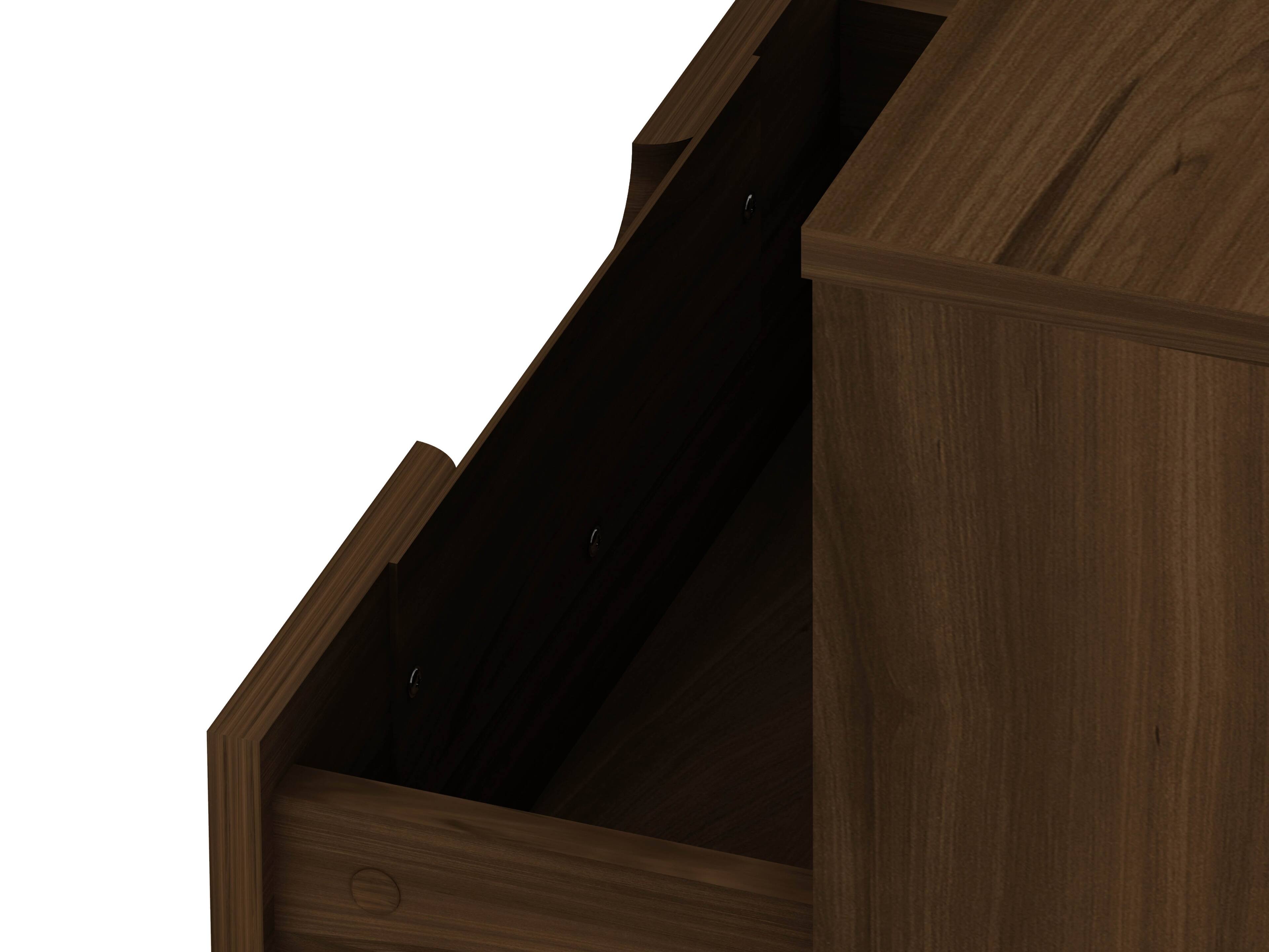 Alt View 2. Manhattan Comfort - Rockefeller Mid-Century Modern 20" Nightstand - Chestnut Brown.
