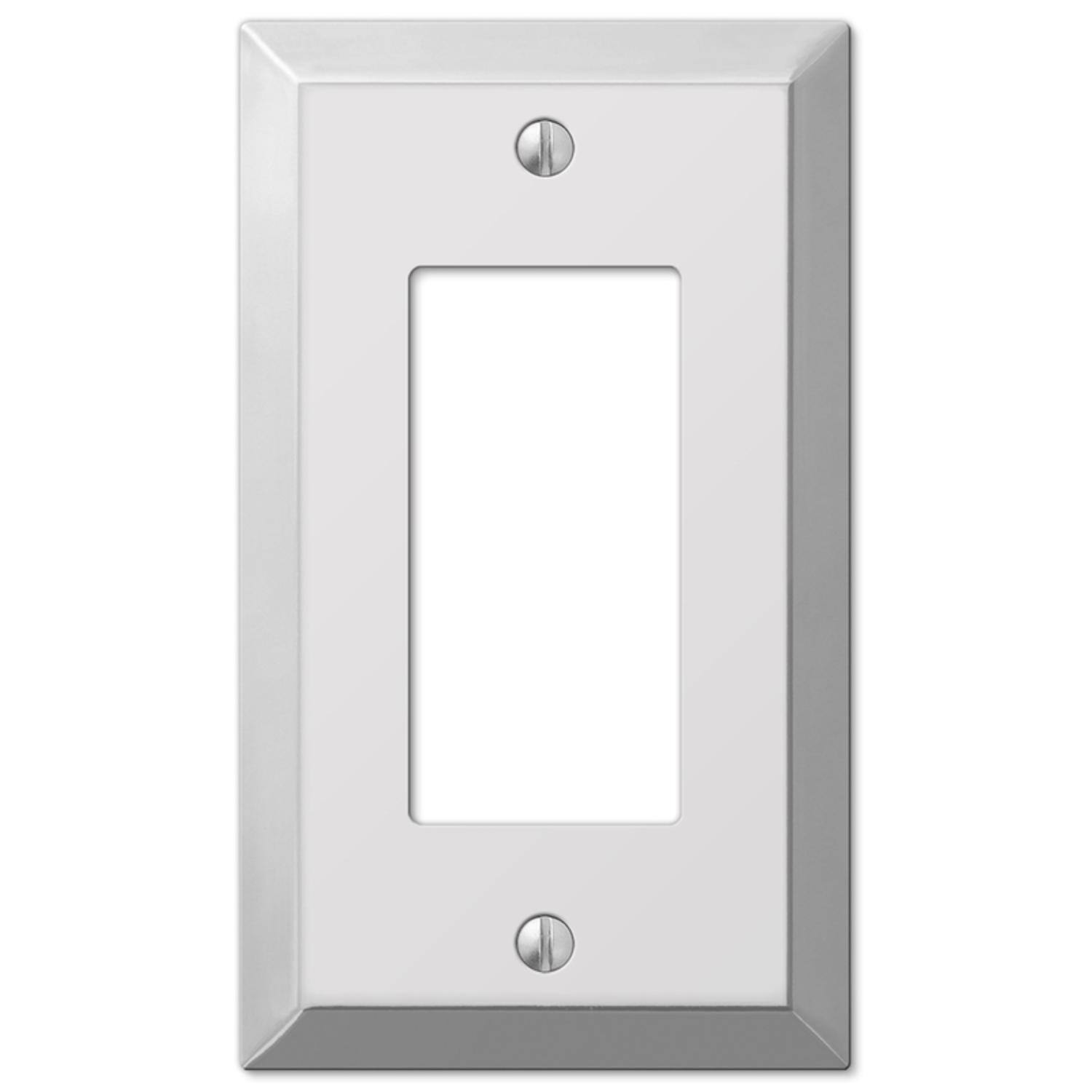 Angle. AMERELLE - Amerelle Century Polished Chrome 1 gang Stamped Steel Decorator Wall Plate 1 pk - Chrome.