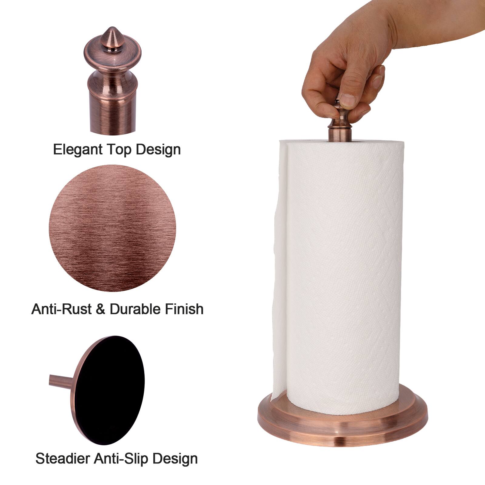 Elegant Top Design  
Anti-Rust & Durable Finish  
Steadier Anti-Slip Design