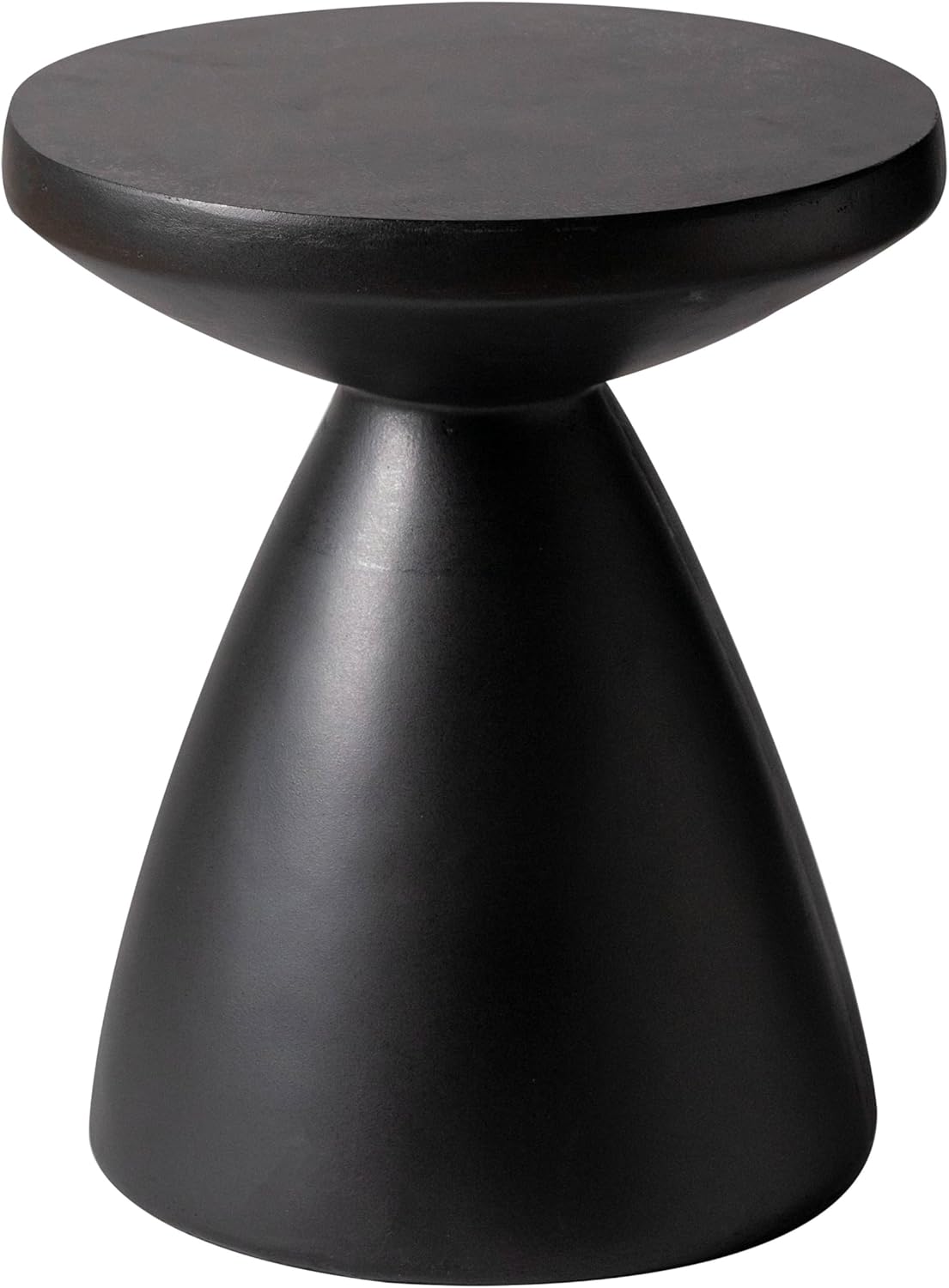 Alt View 1. LeisureMod - Dune 17" Round Fiberstone Side Table - Modern Indoor/Outdoor Weather Resistant Accent Table, No Assembly - Black.