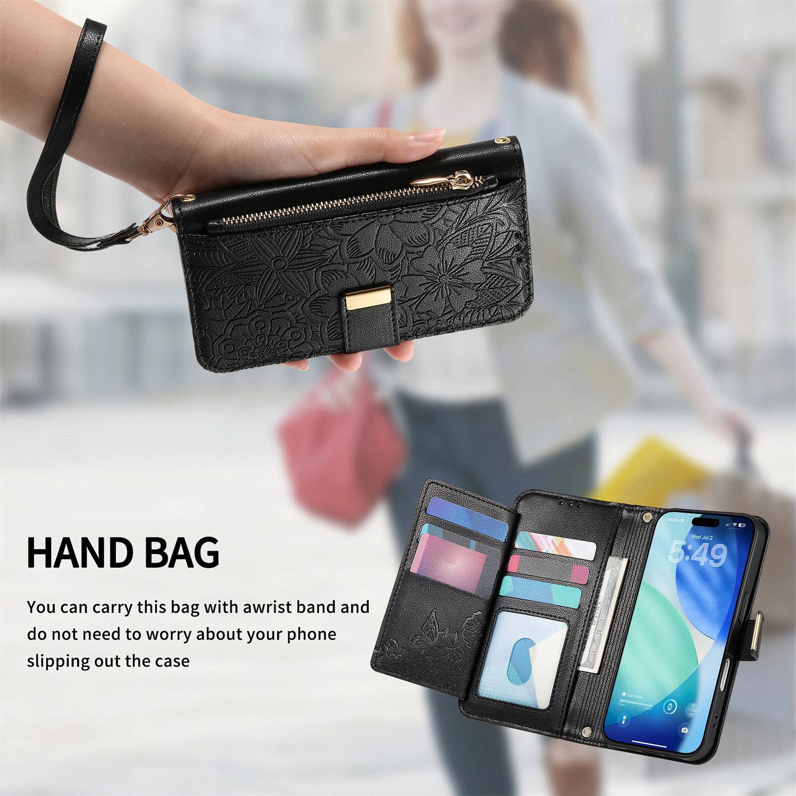HAND BAG

You can carry this bag with a wrist band and do not need to worry about your phone slipping out the case.