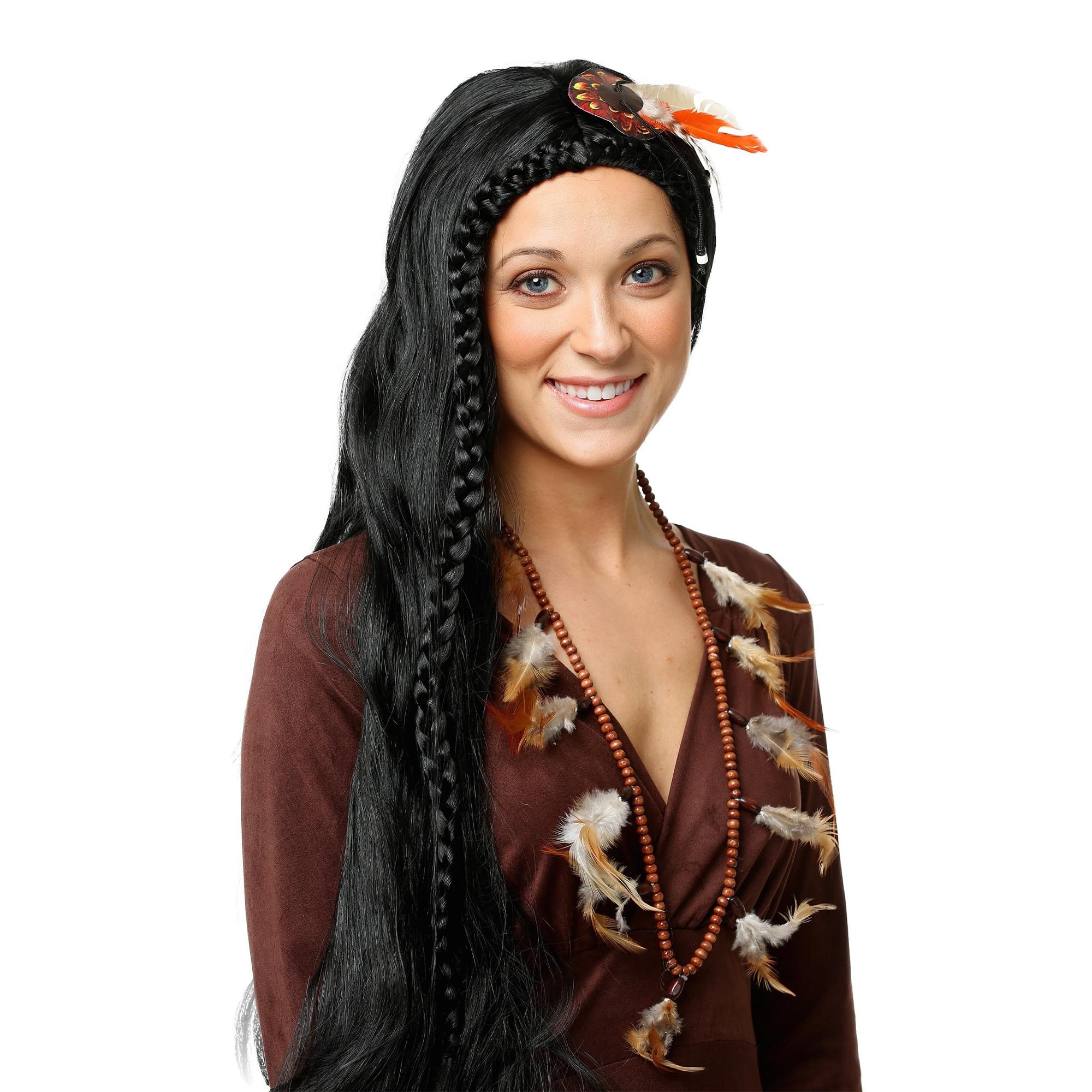 Alt View 1. California Costumes - Adult Sexy Indian Princess Wig - Black.
