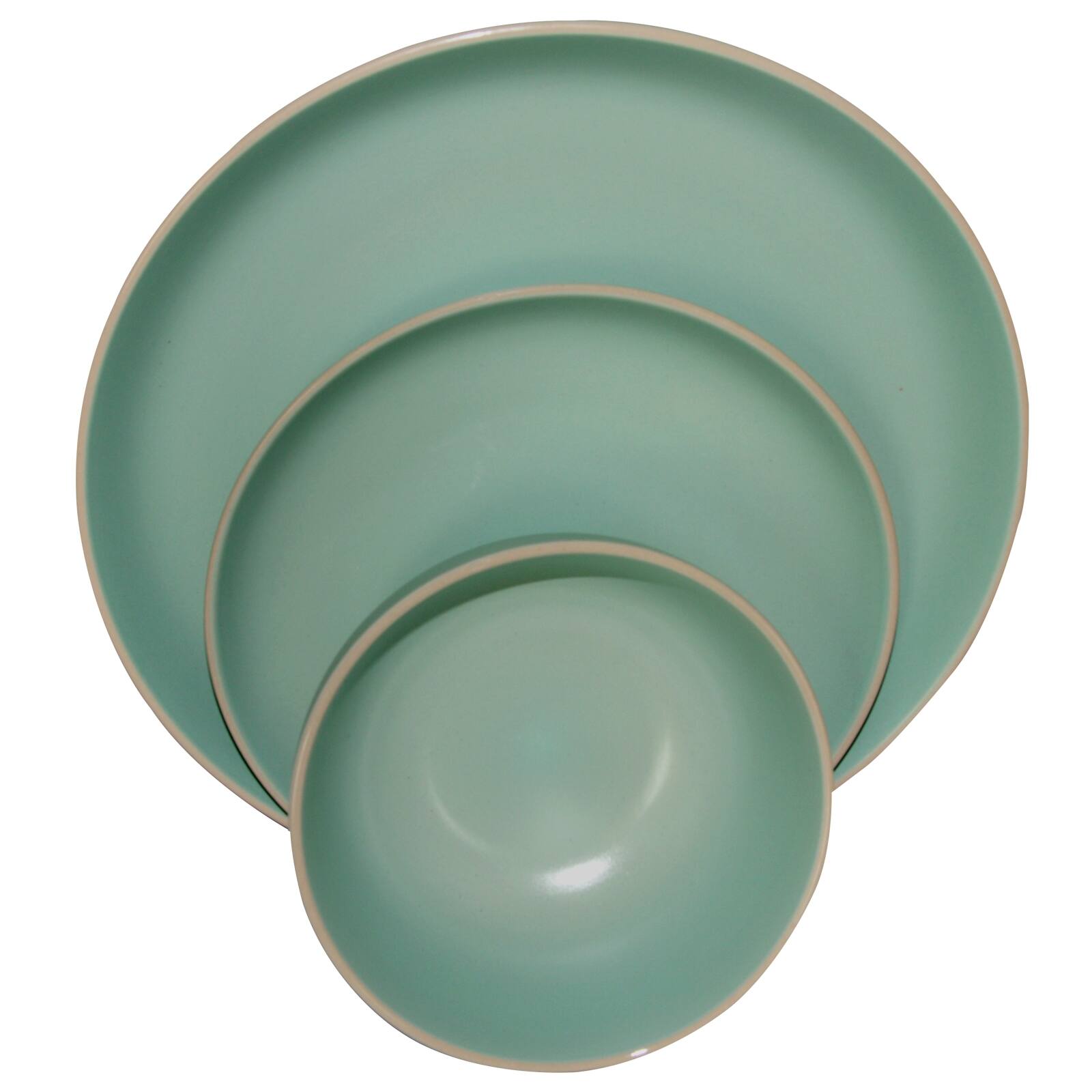 Alt View 5. Gibson - Gibson Home Rockaway 12 Piece Stoneware Dinnerware Set In Matte Teal - Green.