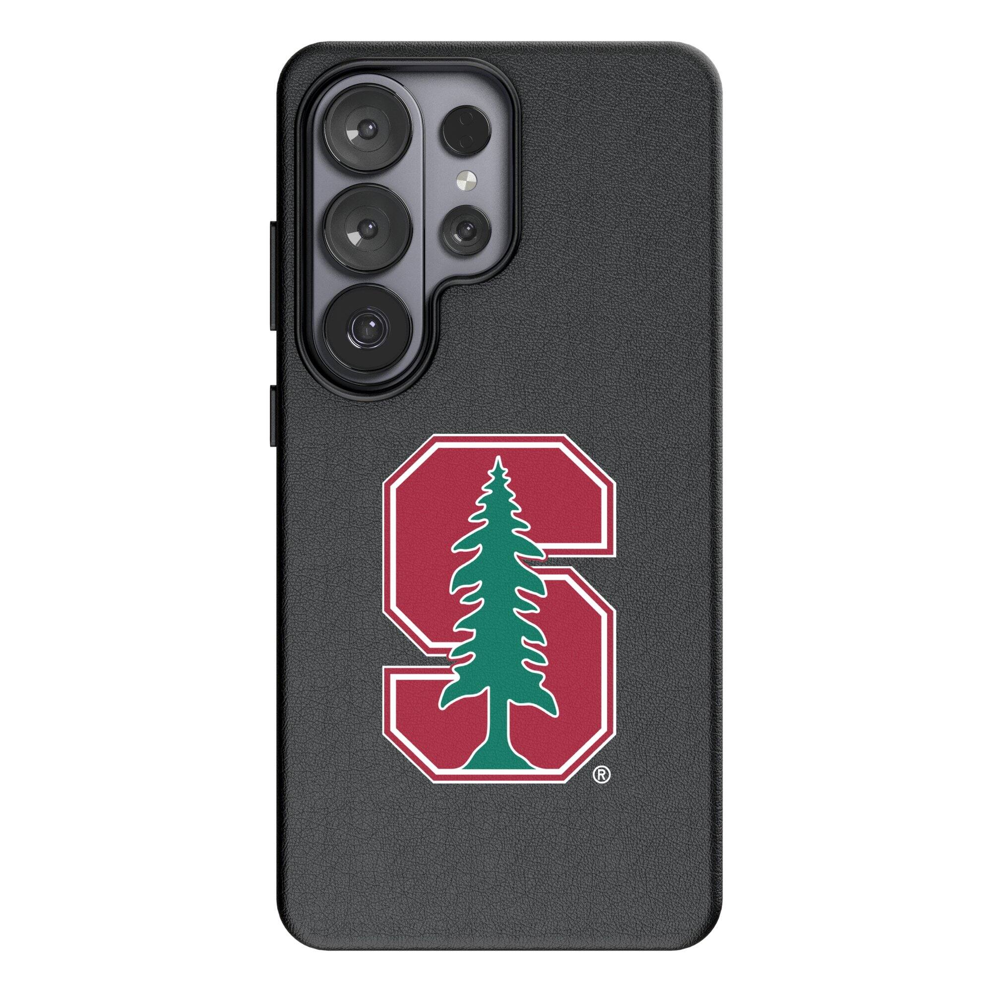 Front. Keyscaper - Stanford Cardinal Text Backdrop Galaxy Magnetic Bump Case - S25 Ultra - Black.