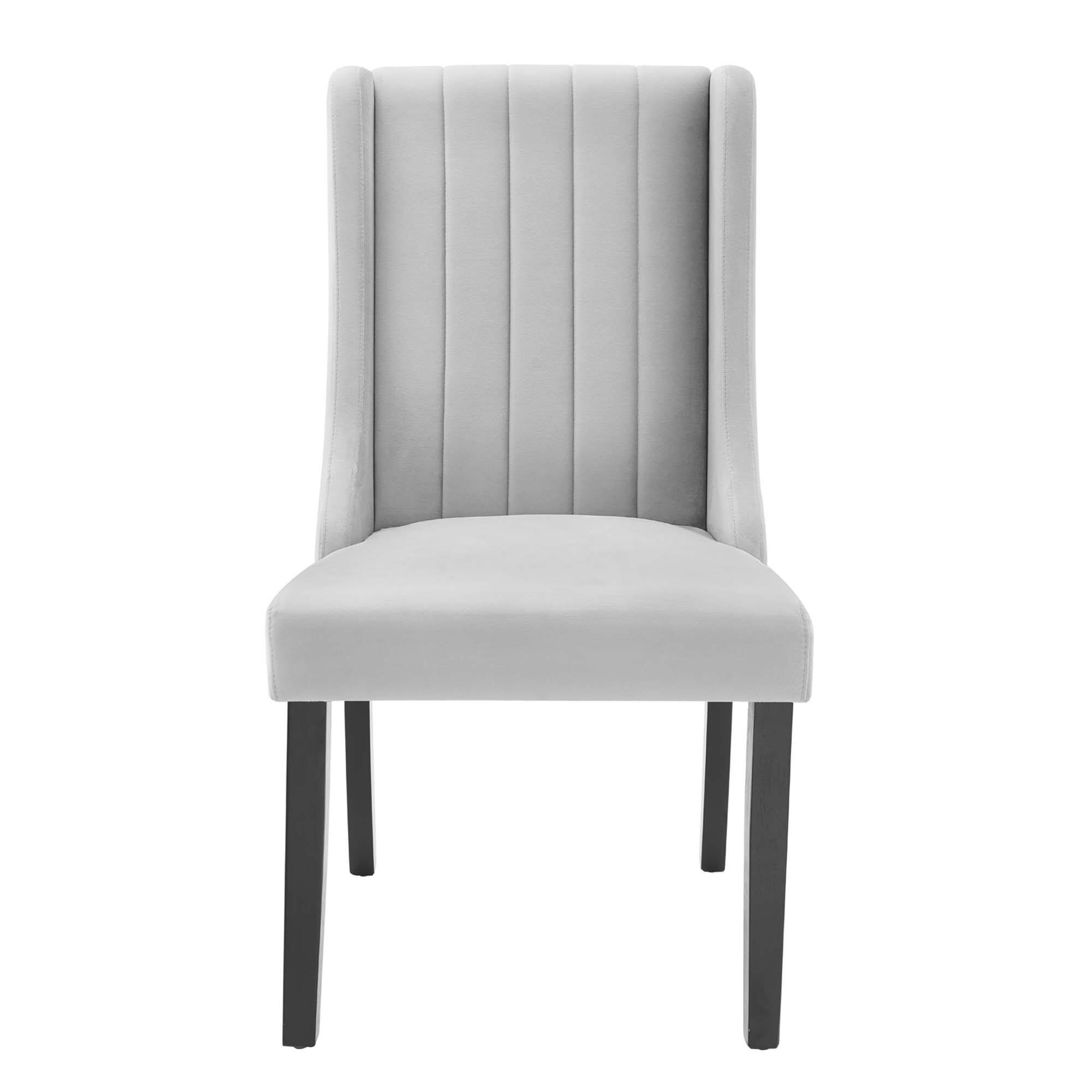Alt View 4. Modway - Renew Parsons Performance Velvet Dining Side Chairs Set of 2 by Modway - Light Gray.