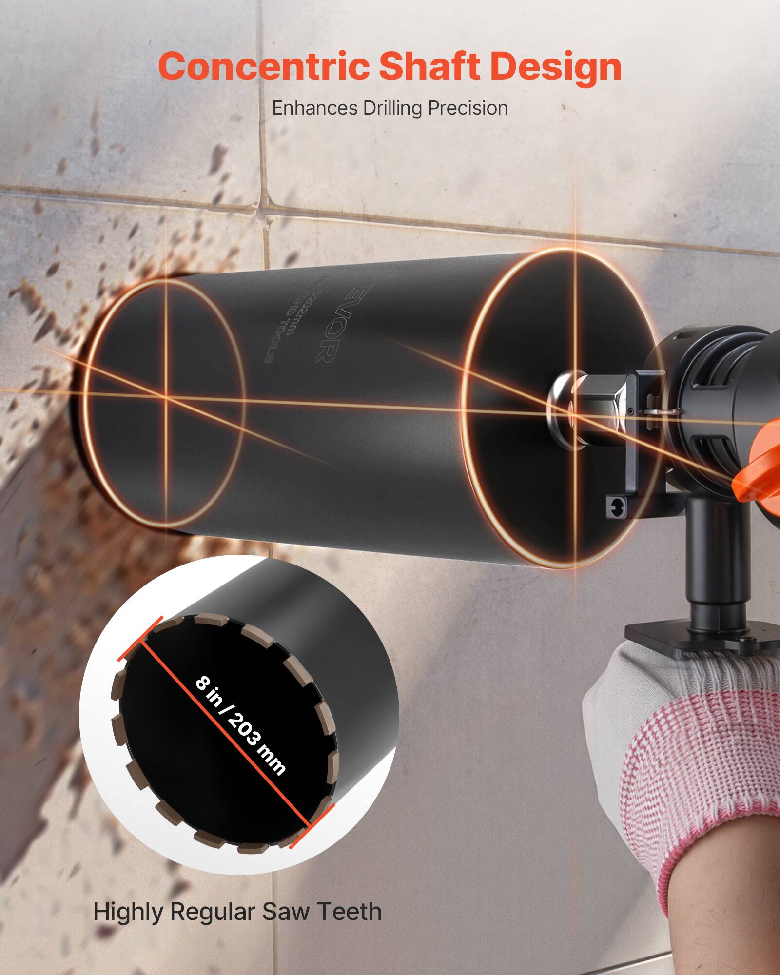 Concentric Shaft Design Enhances Drilling Precision

8 in / 203 mm

Highly Regular Saw Teeth