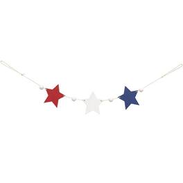 BreeBe - Wooden Americana Stars & Beads Mini Garland - Multicolor