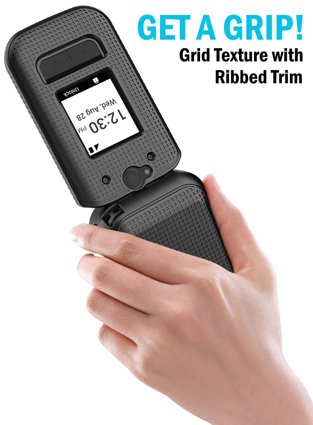 GET A GRIP!  
Grid Texture with Ribbed Trim  
Unlock Aug Wed, 28 12:30 PM
