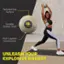 The text on the image is grouped and corrected as follows:

"Textured Grip Surface Durable Rubber Shell 10% CENTR Multi-Layered Construction UNLEASH YOUR EXPLOSIVE ENERGY"