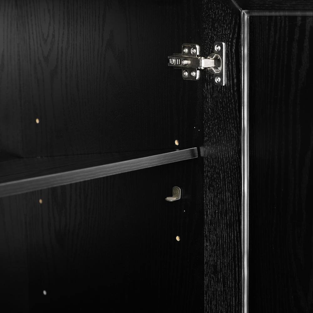 Alt View 10. Crosley Furniture - Essen Stackable Glass Door Kitchen Pantry Storage Cabinet - Black.