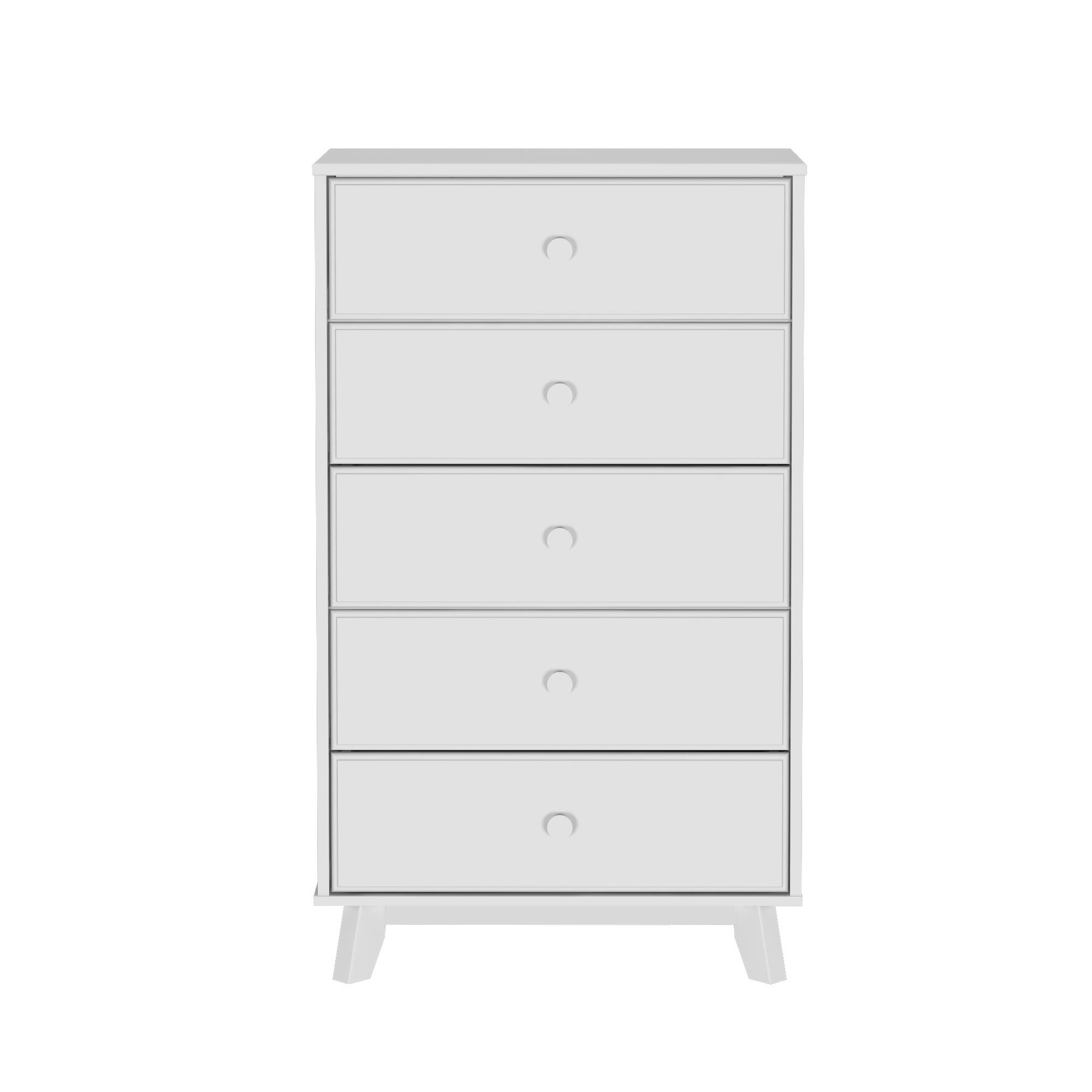 Alt View 3. Plank+Beam - Plank+Beam Classic 5-Drawer Dresser, White - White.