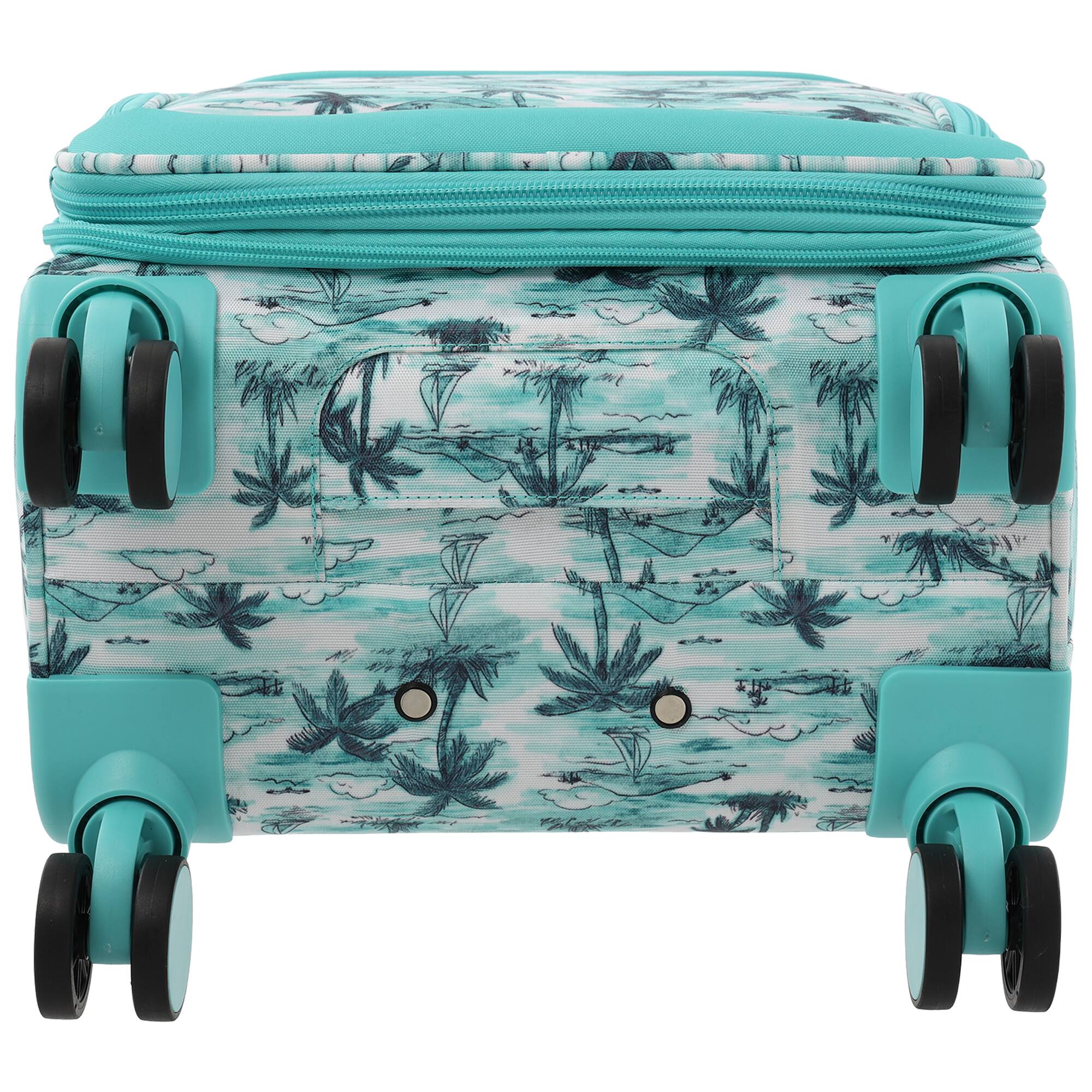 Alt View 1. Tommy Bahama - Palm Print 26" Expandable Softside Spinner - Aqua.