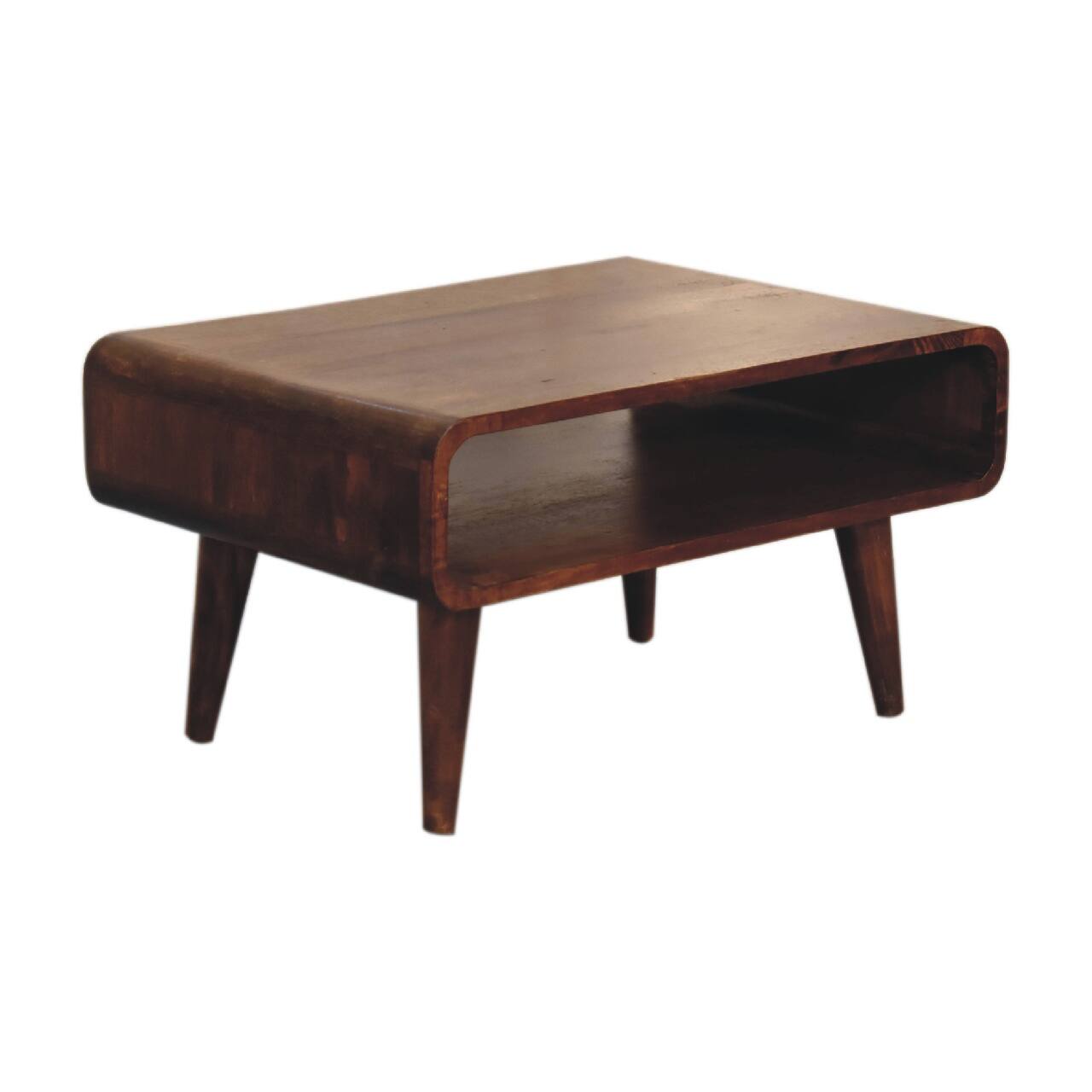 Left. Artisan Furniture - Artisan Furniture Solid Wood Open Chestnut Media Unit, Dark Brown - Browm.