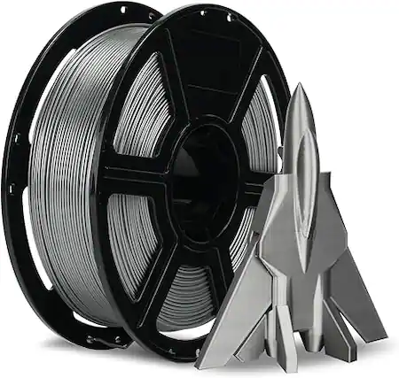 Front. Flashforge - HS PETG 1.75mm High-Speed Filament - 600mm/s, Anti-Tangle, Low Shrinkage, Fits Most 1.75mm 3D Printers - Metallic Silver.