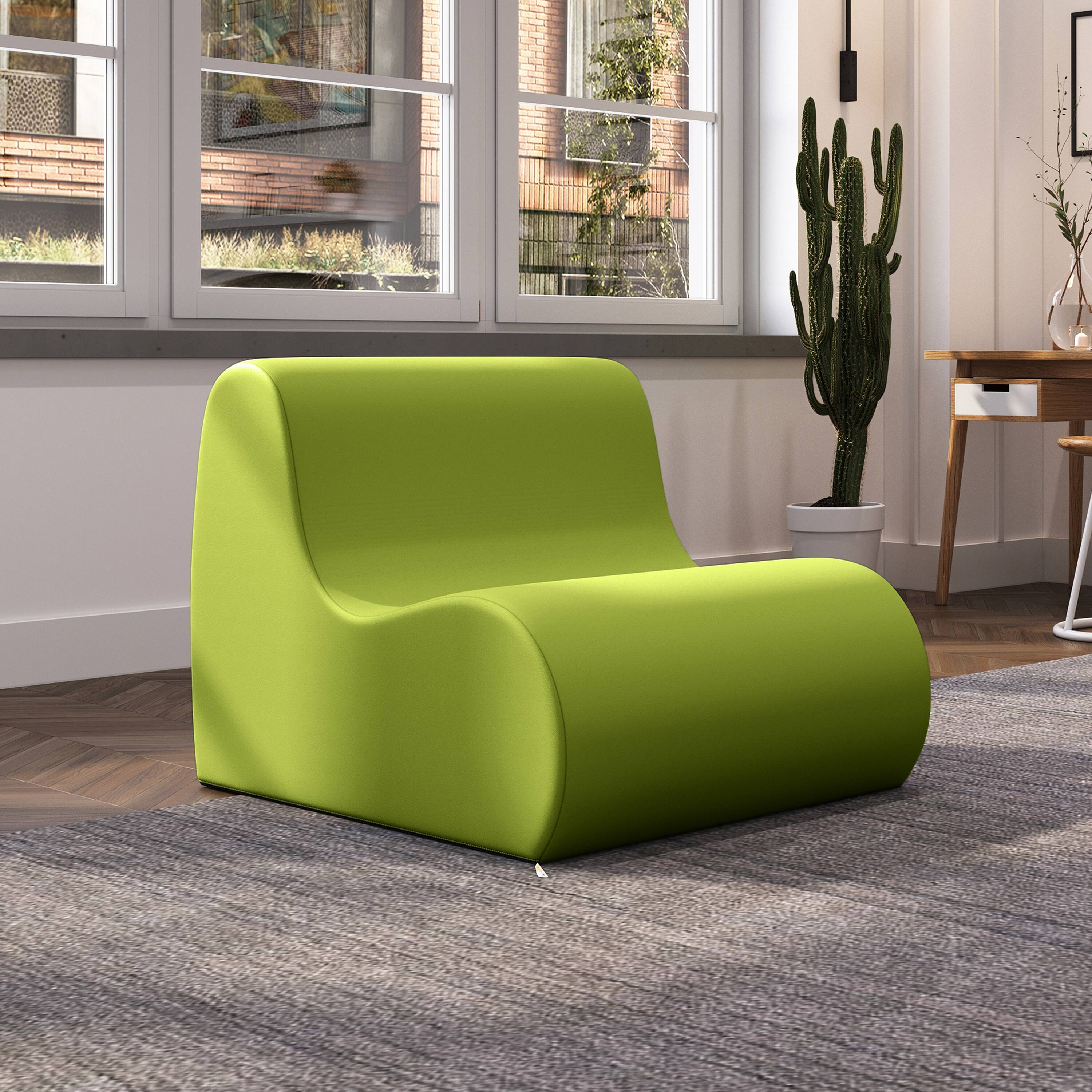 Alt View 1. Jaxx - Jaxx Midtown Large Classroom Soft Foam Chair - Premium Vinyl Cover, Green - Green.