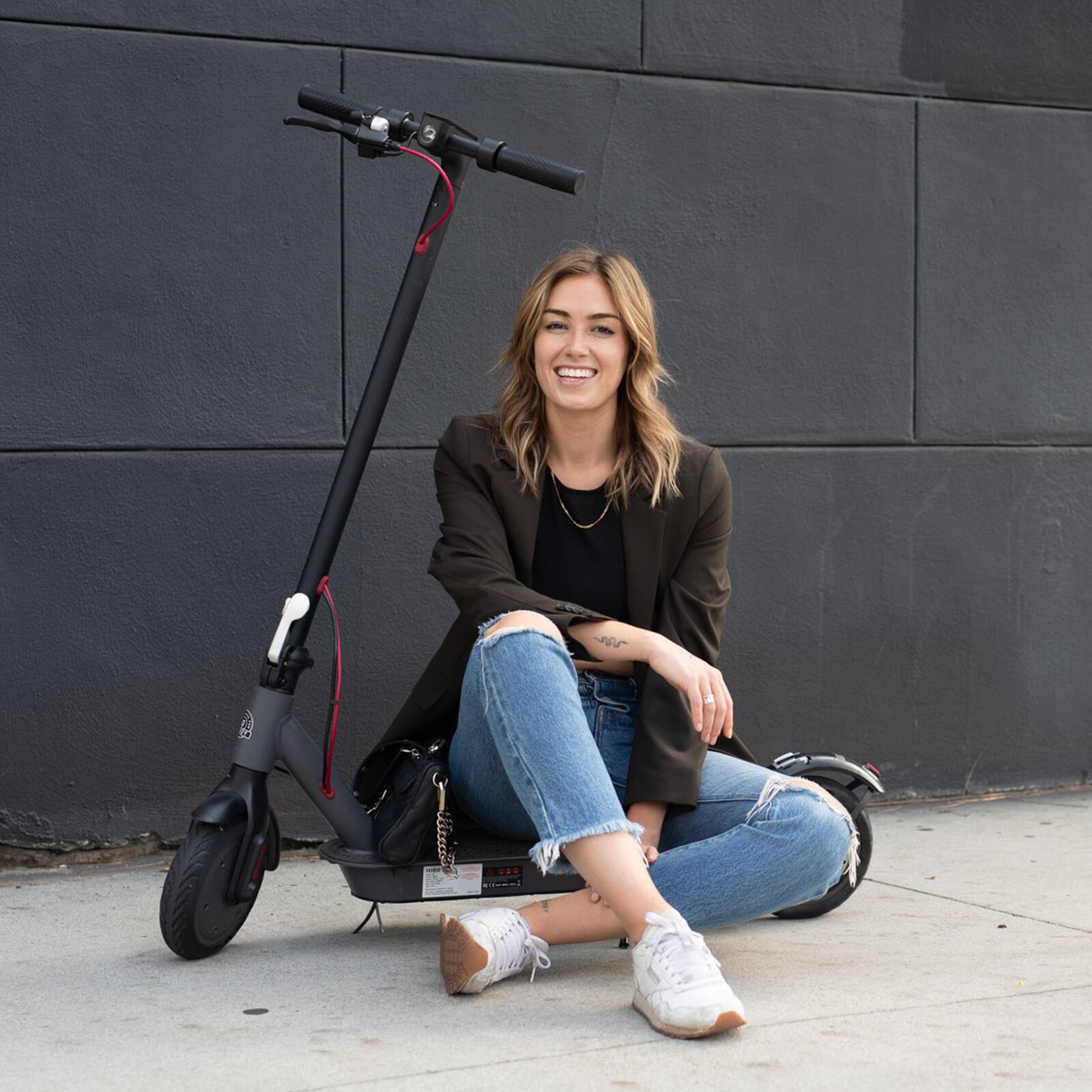 Alt View 5. HiBoy - Hiboy S3 Electric Scooter with 8.5" Pneumatic & Solid Tires – 17-Mile Max Range, 19 MPH, 350W Motor, Foldable for Adults - Black.