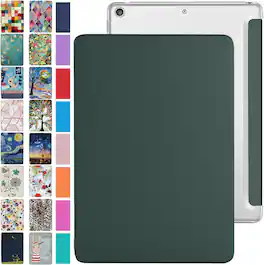 DuraSafe Cases - iPad Air 11" M3/M2 & Air 10.9" 5th/4th Gen Smart Folio Cover with Lightweight Hard Back A2316 A2324 A2325 A2072 A2588 - Dark Green